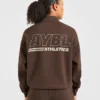 Athletics Track oversized pullover met 1/4-ritssluiting