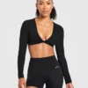 Engage crop-top met lange mouwen