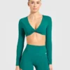 Engage crop-top met lange mouwen