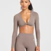 Engage crop-top met lange mouwen