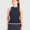 Klassiek gebreid vest met hoge hals