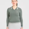 Klassieke gebreide polo met lange mouwen
