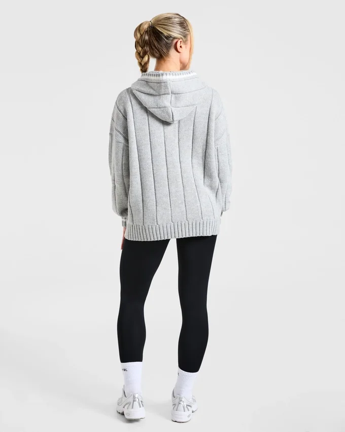 Athletics oversized gebreide hoodie