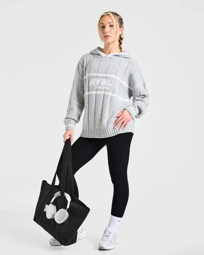 Athletics oversized gebreide hoodie