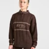 Athletics oversized gebreide trui met 1/4 rits