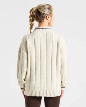 Athletics oversized gebreide trui met 1/4 rits