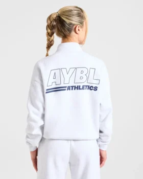 Athletics Track oversized pullover met 1/4-ritssluiting