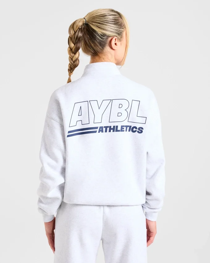 Athletics Track oversized pullover met 1/4-ritssluiting
