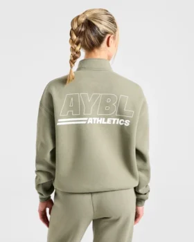 Athletics Track oversized pullover met 1/4-ritssluiting