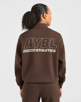 Athletics Track oversized pullover met 1/4-ritssluiting