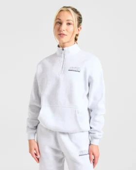 Athletics Track oversized pullover met 1/4-ritssluiting