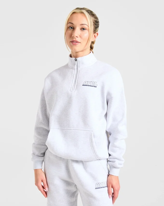 Athletics Track oversized pullover met 1/4-ritssluiting