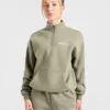 Athletics Track oversized pullover met 1/4-ritssluiting