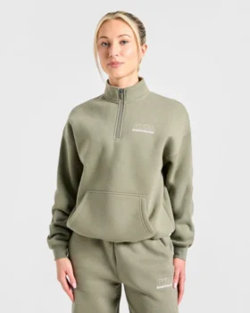 Athletics Track oversized pullover met 1/4-ritssluiting