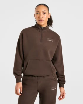 Athletics Track oversized pullover met 1/4-ritssluiting