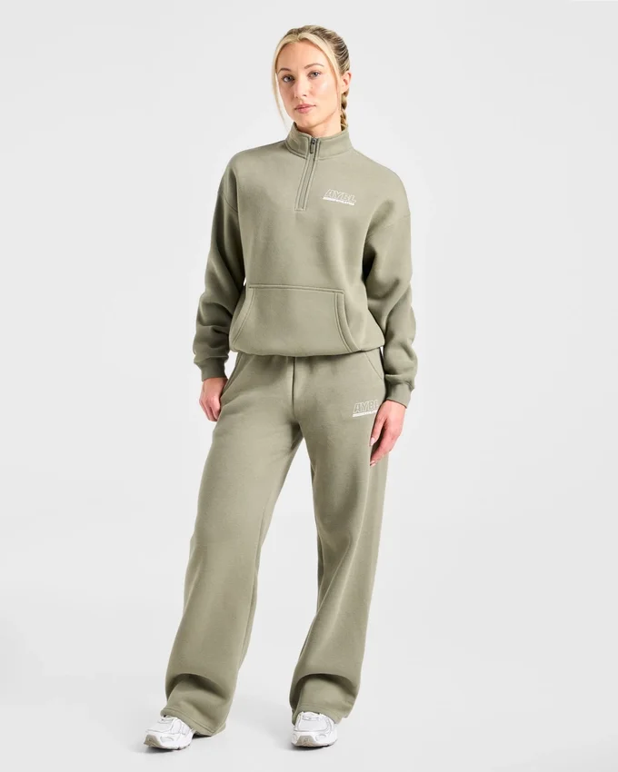 Athletics Track oversized pullover met 1/4-ritssluiting