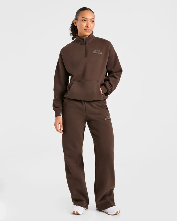 Athletics Track oversized pullover met 1/4-ritssluiting