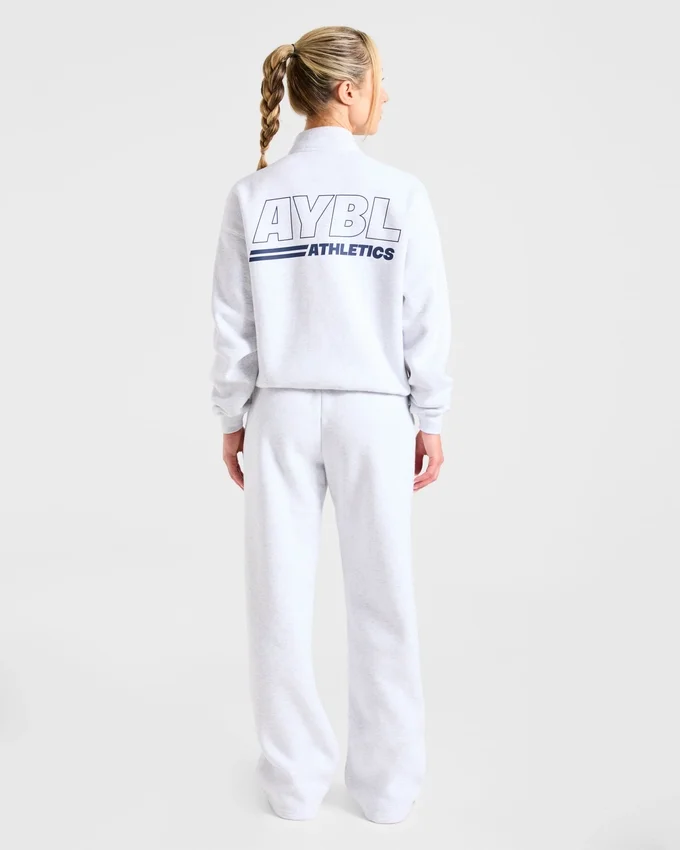 Athletics Track oversized pullover met 1/4-ritssluiting