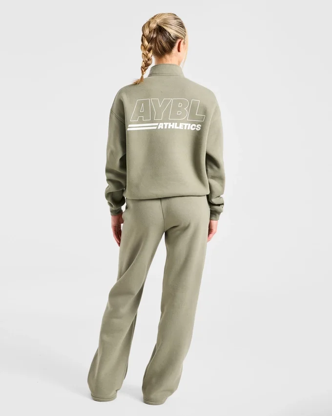 Athletics Track oversized pullover met 1/4-ritssluiting