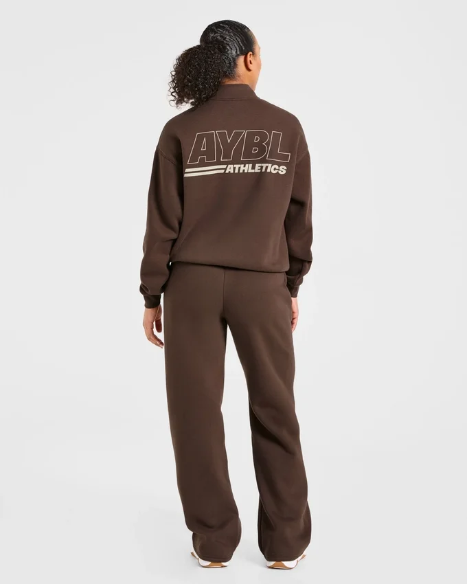 Athletics Track oversized pullover met 1/4-ritssluiting