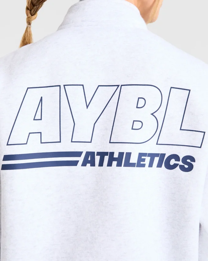 Athletics Track oversized pullover met 1/4-ritssluiting