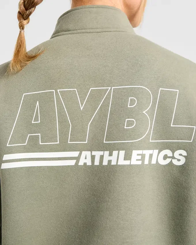 Athletics Track oversized pullover met 1/4-ritssluiting