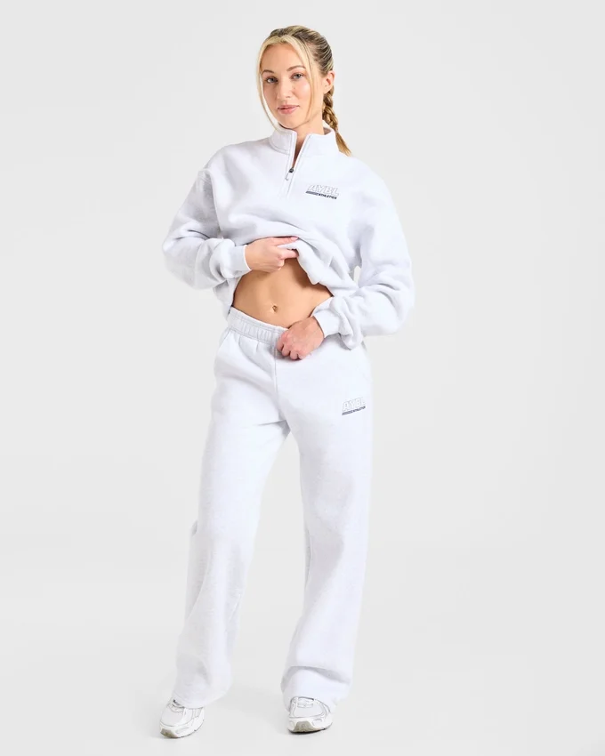 Athletics Track oversized pullover met 1/4-ritssluiting