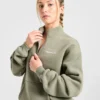 Athletics Track oversized pullover met 1/4-ritssluiting