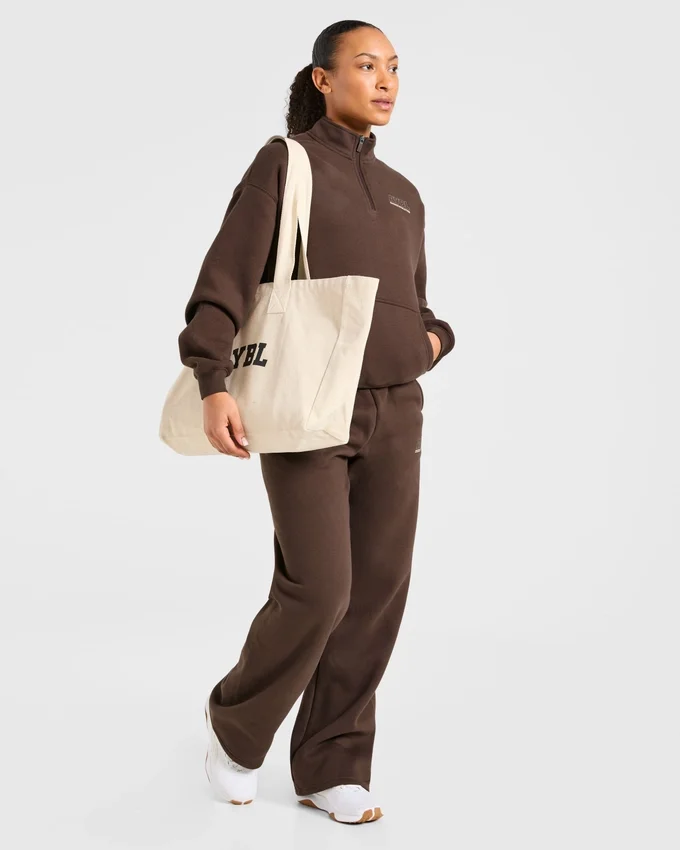 Athletics Track oversized pullover met 1/4-ritssluiting