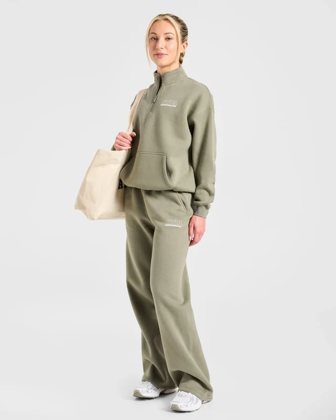 Athletics Track oversized pullover met 1/4-ritssluiting