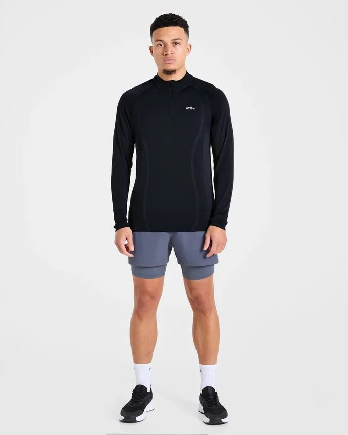 Attain naadloze pullover met halve rits
