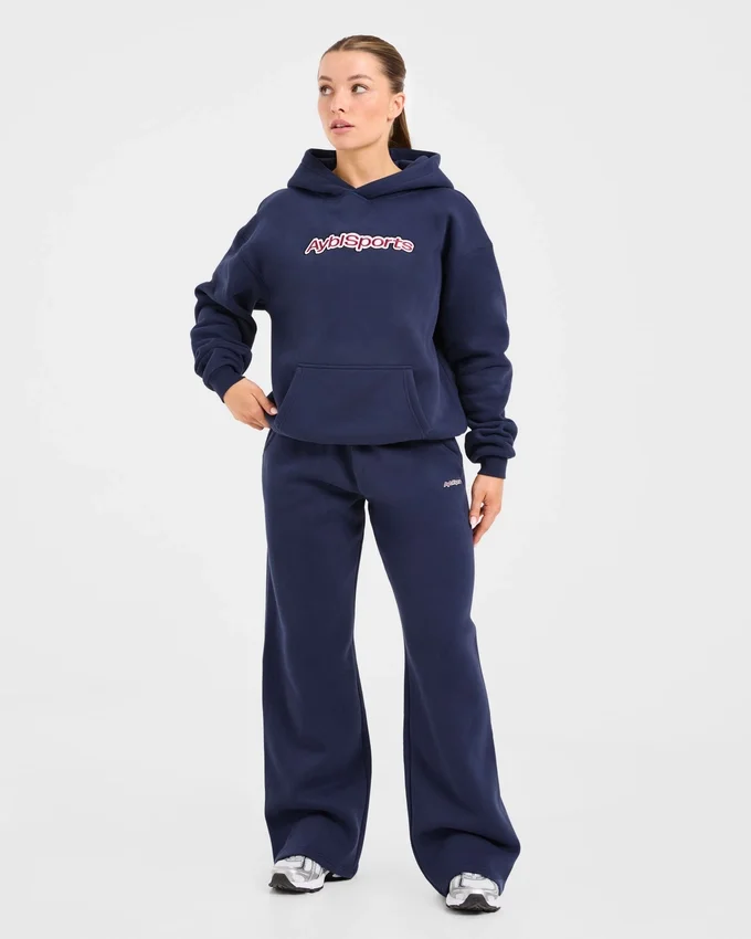 AYBL Sports Outline Oversized Joggingbroek met rechte pijpen