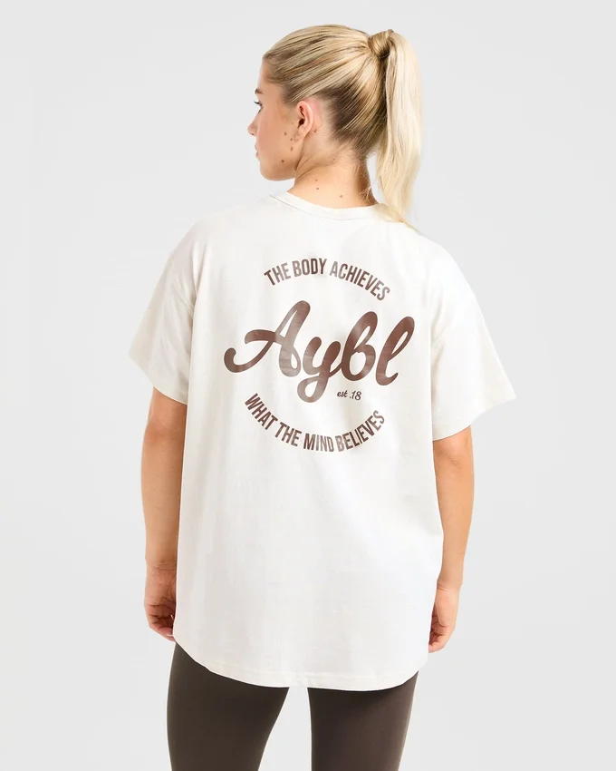 Body Achieve Mind Believe oversized T-shirt