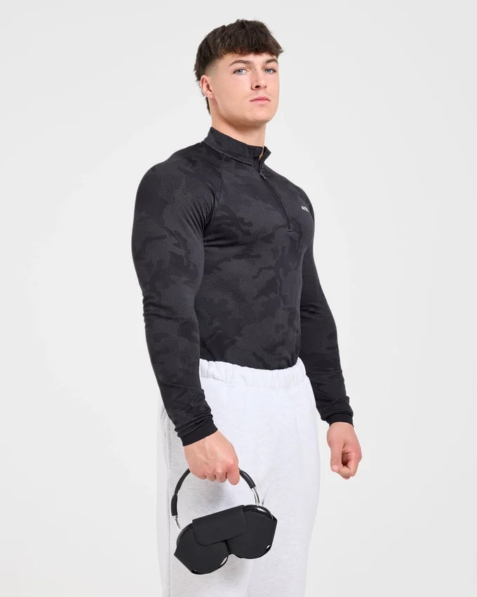 Camo Seamless 1/4 Zip-trui