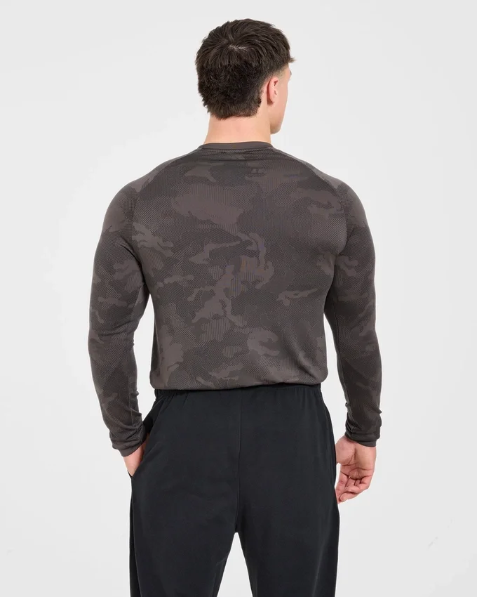 Camo Seamless-T-shirt met lange mouwen