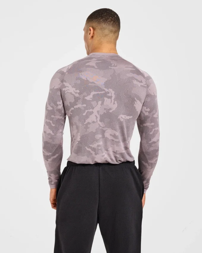 Camo Seamless-T-shirt met lange mouwen