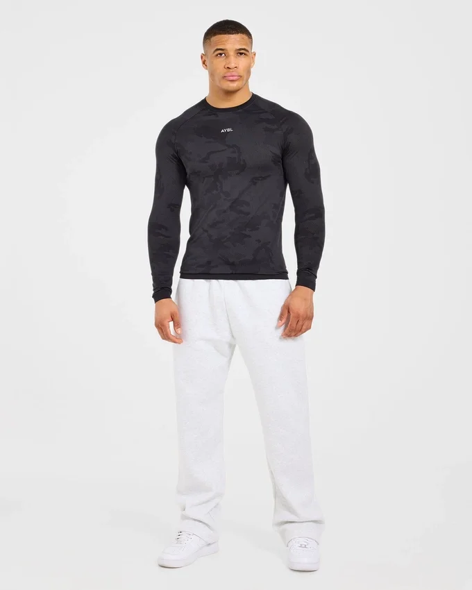 Camo Seamless-T-shirt met lange mouwen