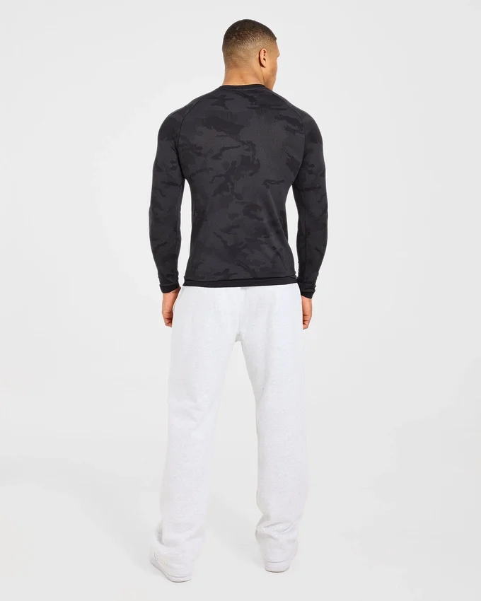 Camo Seamless-T-shirt met lange mouwen