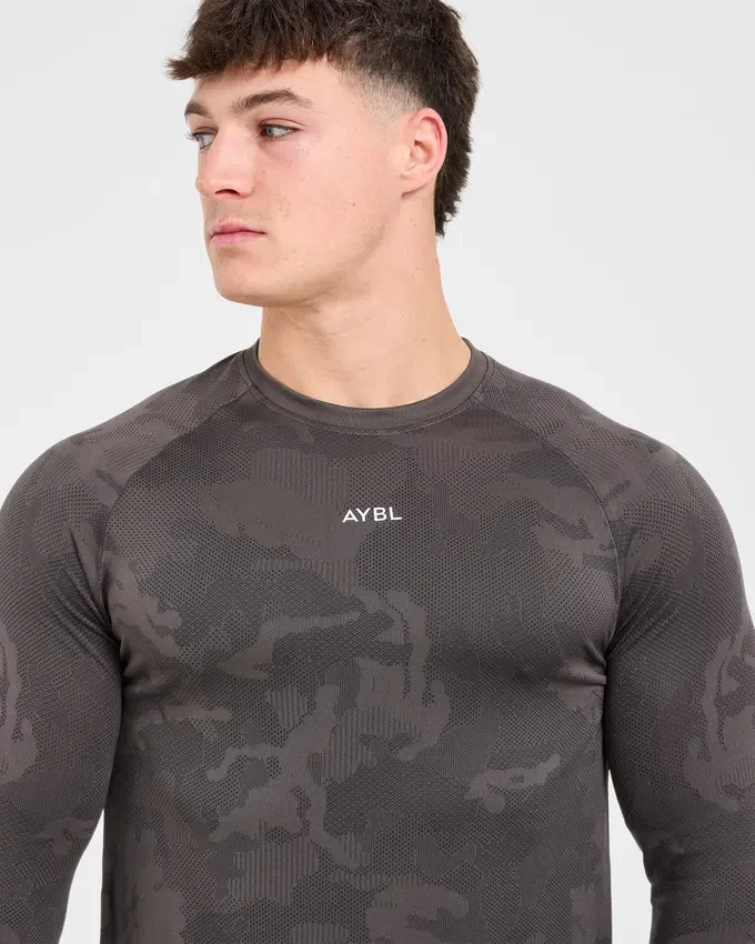 Camo Seamless-T-shirt met lange mouwen