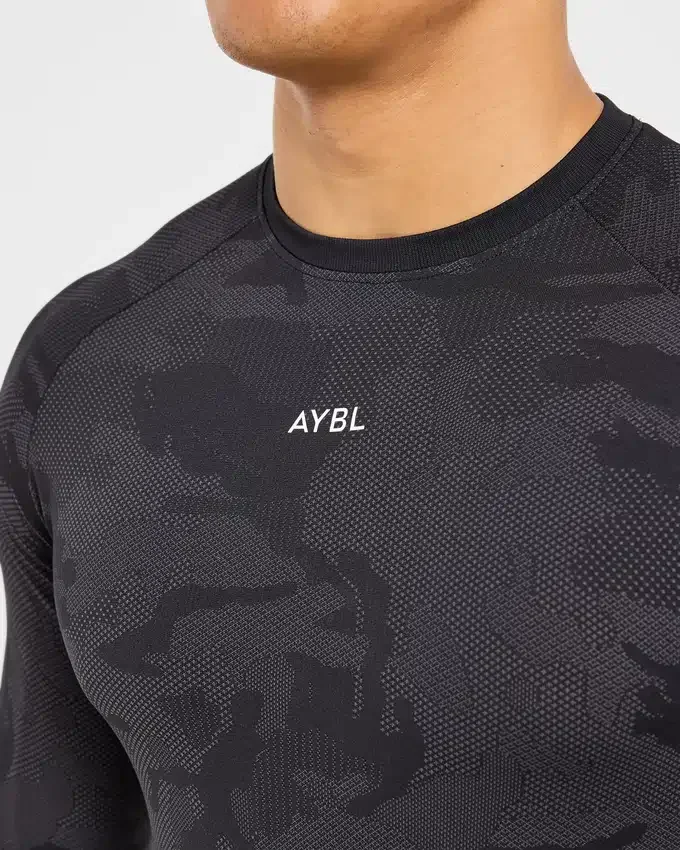 Camo Seamless-T-shirt met lange mouwen