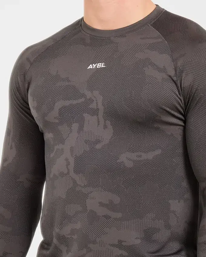 Camo Seamless-T-shirt met lange mouwen