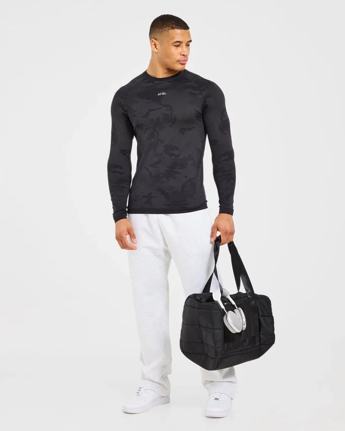Camo Seamless-T-shirt met lange mouwen
