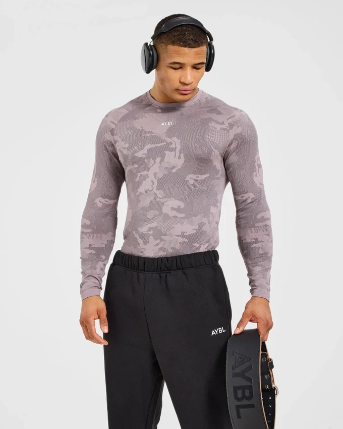 Camo Seamless-T-shirt met lange mouwen