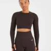 Empower naadloze crop top met lange mouwen