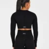 Empower naadloze crop top met lange mouwen