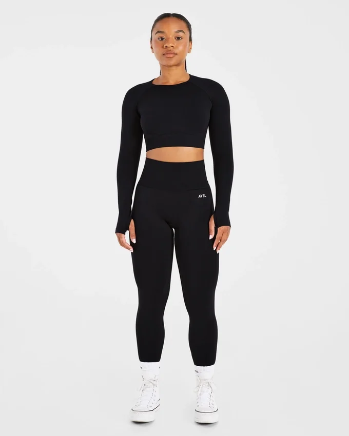 Empower naadloze crop top met lange mouwen