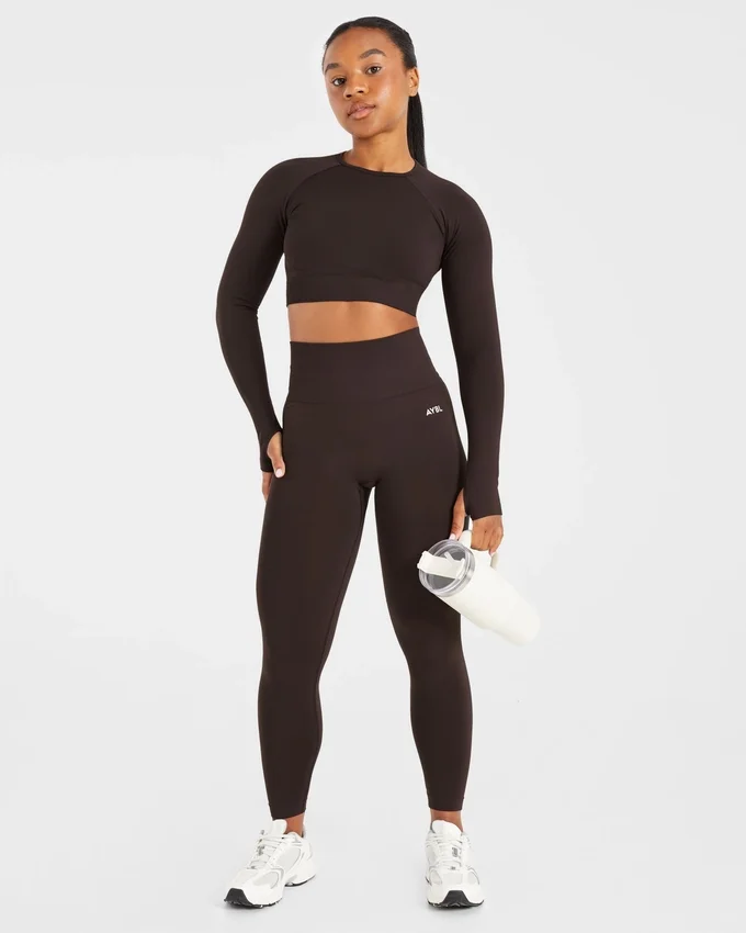Empower naadloze crop top met lange mouwen