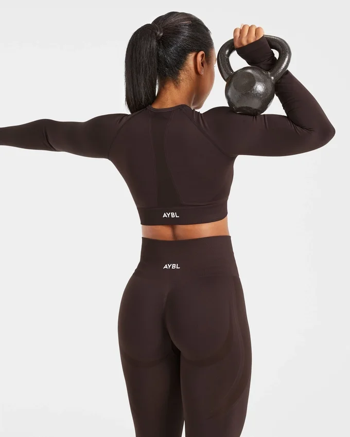 Empower naadloze crop top met lange mouwen