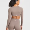 Engage crop-top met lange mouwen