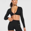 Engage crop-top met lange mouwen